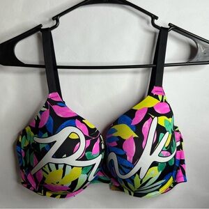 New Victoria's secret size 34D Push-up t shirt bra black pink